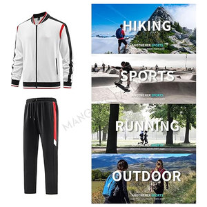 Conjunto Deportivo de 2 Piezas para Hombre, Chaqueta Deportiva con Cremallera Completa, Pantalones Deportivos de Corte Regular, Bolsillos Laterales, Lavado Ácido, Sólido, Transpirable, Ligero, para Gimnasio - Product Image 5