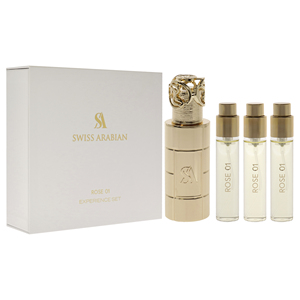 Per Swiss rabian Rose 01 Trio pacchetto Unisex Set di profumo 3X1 oz EDP Spray con astuccio da viaggio profumo aromatico rosa - Product Image 3