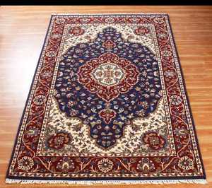 Alfombra de seda de lana suave de alta calidad, bordado azul, diseño moderno anudado a mano, algodón tejido para cocina, oración, uso doméstico - Product Image 4