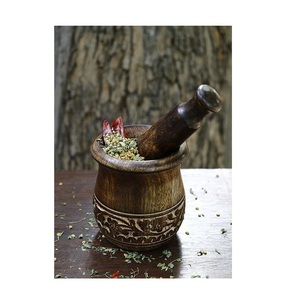 Hot Selling Natural Wood <b>Mortar</b> & <b>Pestle</b> Spice Use Box with Lid and Customized Size with Round Shape and Sale Piece - Product Image 6