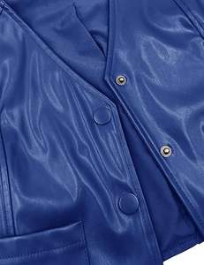 High Quality Breathable Ladies Leather Vest Sleeveless <b>Waistcoat</b> Biker Wears for Winter Outdoor Use OEM Wholesale Service - Product Image 4