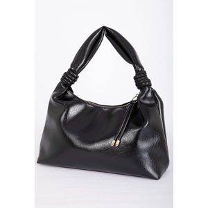 Elegante Bolso de Mano y Hombro Negro con Detalle de Cordón, Accesorios de Ropa - Product Image 1