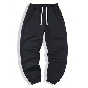กางเกงวิ่งสำหรับผู้ชาย, กางเกงลำลองขายาวรัดเอวสีพื้นพร้อมกระเป๋าและกางเกงยาวถึงข้อเท้าสำหรับสวมใส่ทุกวัน - Product Image 1