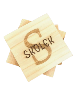 Posavasos personalizados al por mayor, posavasos de madera de nogal para bebidas calientes y frías, palé de madera - Product Image 3