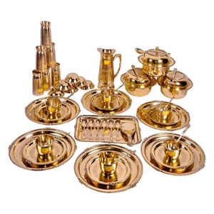 Vaisselle Ensemble de table en laiton Ensemble de table en laiton de qualité supérieure Ensemble de table en laiton au design martelé et vente en gros - Product Image 2