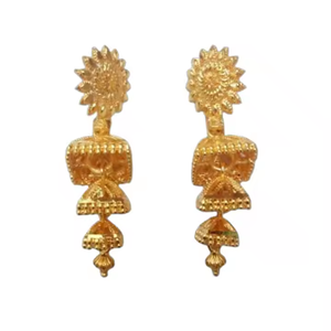Modern Designed <b>Earrings</b> Set with 22CT Gold Plated Jhumka Style <b>Earrings</b> Jewelry for Women Wear by Indian Exporters - Product Image 2