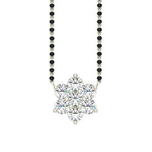 Compra un Mangalsutra de Plata Pura Chapado en Oro con Cuentas, Diseño Floral, Étnico, Religioso, con Diamantes en Forma de Pera, Regalo de Boda para Esposa - Product Image 1