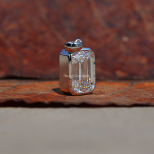 ชุดฝาเพชรรูปมรกตและ3.75กะรัตสำหรับปลูกในห้องทดลองที่เต็มไปด้วยจี้เพชร/CVD เพชร14K สีทองล้วนได้รับการรับรองว่าเป็นของขวัญครบรอบ - Product Image 6