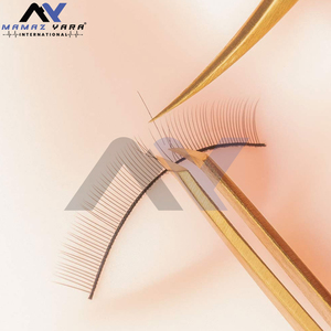 Pinzas de pestañas para extensiones de pestañas, punta en forma de delfín calibrada a mano, herramientas de aplicación de pestañas postizas, dorado - Product Image 2