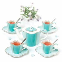 Coffret Cadeau Thé Anglais de l'Après-midi : Bouilloire à Filtrer, Tasse en Céramique, Tasse à Thé Fleurie Style Japonais dans un Coffret Cadeau de Luxe