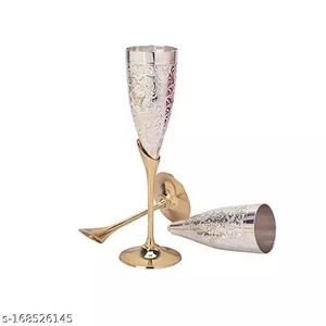 Fabriqué à la main en argent et plaqué or Table décor à manger gobelet vin ensemble verre à Champagne cadeau de noël vitrine flûte verre - Product Image 3