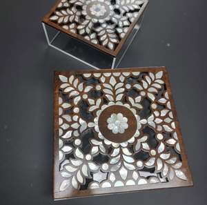 Boîte cadeau et chocolat en acrylique artistique avec couvercle incrusté de nacre pour la présentation de cadeaux d'occasion spéciale de mariage Eid Mubarak - Product Image 6