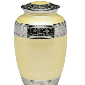 Urne élégante personnalisée au design imploré de main pour adultes Urne funéraire en métal pour fournitures funéraires Urne commémorative souvenir - Product Image 1