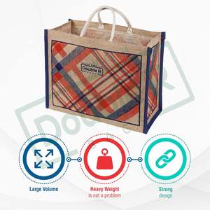 ถุงปอกระเจาธรรมชาติพร้อมที่จับเชือกถุงผ้าแคนวาสสุดหรูใช้งานได้ทุกวันดีไซน์พิมพ์ลายแบบกำหนดเองรีไซเคิลได้100% - Product Image 2