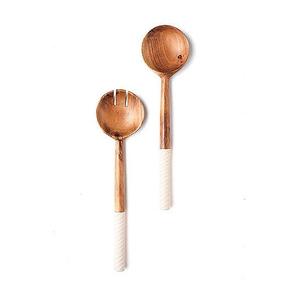 Attractive Twig Design <b>Wooden</b> <b>Salad</b> <b>Server</b> Set Eco-Friendly Dark Wood Handle for Home Kitchen Serving Mixing Kitchenware - Product Image 4