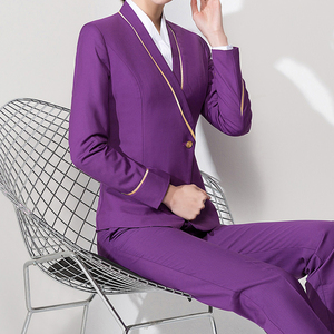 ชุดเสื้อและกระโปรงสำหรับเครื่องบินพนักงานต้อนรับบนเครื่องบินดีไซน์เครื่องแบบ - Product Image 5