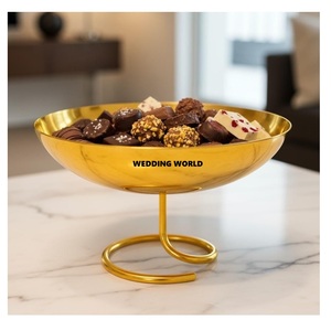 Bol à chocolat brillant plaqué nickel, décoratif pour table, bol à bonbons rond, design élégant, bol à chocolat fantaisie - Product Image 2