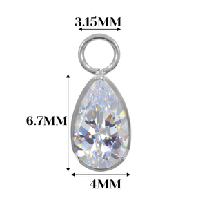 Ensemble de bijoux pour le corps en titane ASTM F136 plaqué or, pendentif carré et rond en CZ, serti à griffes, anneau d'oreille, anneau de lèvre, boucle d'oreille, labret pour mariages - Product Image 3