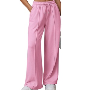 Flared Stacked Baggy Purple Color Sweat Fleece Cotton Baggy <b>Pants</b> Breathable Vintage Washed Gym Yoga Workout <b>Girls</b> Baggy <b>Pants</b> - Product Image 2