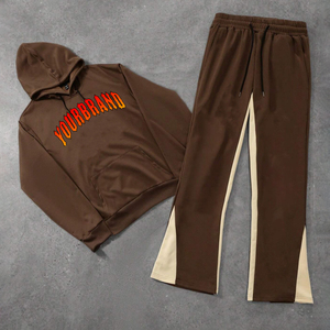 ชุดวอร์มพิมพ์ลายโลโก้พรีเมียมแบบกำหนดเองสำหรับผู้ชาย ผ้า 400 แกรม สีเขียวทหาร ชุดกีฬาฤดูหนาวสไตล์วินเทจ น้ำหนักเบา ผ้าฝ้าย 100% - Product Image 1