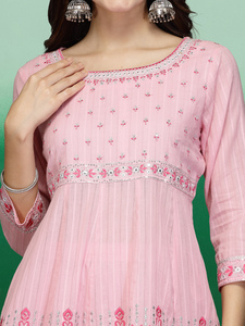 Tenues ethniques indiennes de créateur, élégantes et lourdes, avec broderie rose magnifique et travail Mirawer, ensembles Sharara tendance et ensembles Dupatta fantaisie, vente en gros Rama - Product Image 4