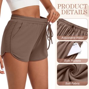 Vente en gros de nouveaux shorts de jogging personnalisés pour femmes shorts de sport décontractés en coton pour femmes - Product Image 5