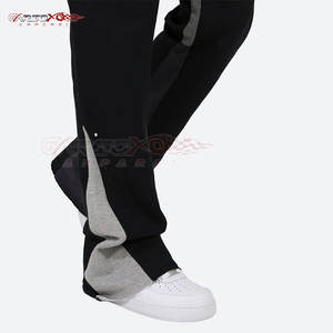 Wide Leg Men's <b>Pant</b> With Zipper Pocket Design For Athleisure Street Look Fleece Lined Flare Sweatpants For Men - Product Image 5