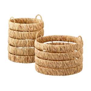 Set of 2 Handwoven Water Hyacinth Basket Natural Handmade Storage Basket Wholesale eco-friendly Made by VgreenArt from Vietnam - Product Image 1