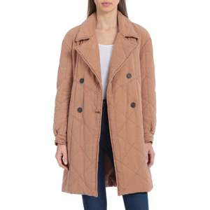 Avec Les Filles per Camel: Peacoat Trapuntato Medio per l'Inverno in Tessuto Intrecciato con Imbottitura in Fibra di Poliestere - Product Image 1