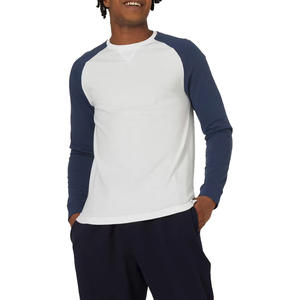 T-shirt d'été personnalisé pour homme, col rond, tissu tricoté formel, manches longues, streetwear, polyester-coton, surdimensionné, en solde - Product Image 1