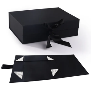 กล่องของขวัญบรรจุภัณฑ์แม่เหล็กแบบแบนสีดำสั่งทำได้จากโรงงานในเวียดนาม - Product Image 2