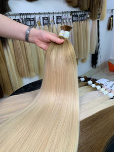 Extensions de cheveux humains vierges en gros, 100g, haute qualité, blond naturel, lisses, super double trame, pointes de cheveux - Product Image 5