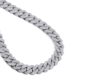 Collier en argent sterling 925 avec moissanite VVS, style hip-hop, passe le testeur de diamants, chaîne tennis en or blanc, diamant rond - Product Image 2