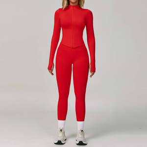 Conjunto Deportivo de 2 Piezas para Mujer, Talla Grande, Transpirable, con Logotipo Frontal, Diseño sin Costuras - Product Image 3
