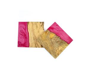 Sous-verres en résine de bois de forme carrée les plus populaires Sous-verres en bois de style classique Vaisselle de table Sous-verres créatifs en résine de bois - Product Image 3