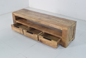 Mueble de TV de madera con acabado natural de diseño moderno industrial vintage, mueble con cajón múltiple para el hogar, sala de estar, dormitorio de Hotel - Product Image 6