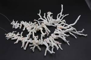 สร้อยคอลูกปัดปะการังสีขาวสไตล์ญี่ปุ่นสร้อยคออัญมณีแฮนด์เมดสำหรับผู้หญิงขนาด18นิ้ว91X4MM 21X3MM ขนาดใหญ่ (N-14) - Product Image 4