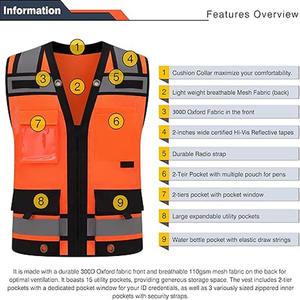 Sudadera con capucha reflectante de manga larga para hombre, ropa de trabajo de construcción personalizada, chaqueta de seguridad de alta visibilidad a prueba de agua - Product Image 4