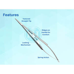 Portaagujas Castroviejo Recto con Bloqueo para Sutura Oftálmica y Microquirúrgica - Product Image 3