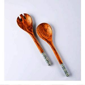 Accessoires très demandés : Ensemble de saladiers en acacia, écologiques, compatibles lave-vaisselle, ustensiles de cuisine, fabriqués en Inde - Product Image 5