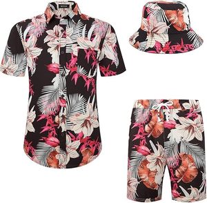 Ensembles de survêtements pour hommes, shorts décontractés, chemises boutonnées, shorts de dessous, tenues de sport, ensembles de shorts décontractés hawaïens, ensembles de shorts d'été confortables - Product Image 1