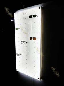 Support mural optique laiteux à lumière blanche support de lunettes de soleil Led lunettes murales tiges d'affichage de meubles pour optique - Product Image 4