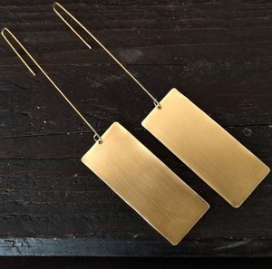 Handmade Brass <b>Earrings</b> Women Elegant Natural Color Modern Traditional Jewelry Lightweight Design Artisan Craft Customizable - Product Image 1