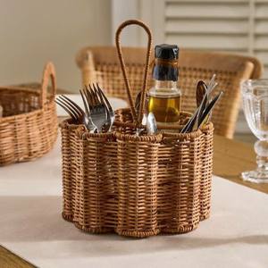 อุปกรณ์หวายทรงหอยเชลล์หรูหราที่เก็บของใช้บนโต๊ะอาหารทำด้วยมือสำหรับโต๊ะอาหารและตกแต่งภายในบ้าน - Product Image 1