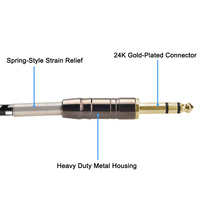 Usine OEM 1/4 pouces TRS Instrument câble 6.35mm mâle Jack à stéréo Audio rallonge pour clavier guitare électrique haut-parleur