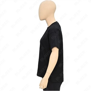 Camiseta minimalista de algodón sólido con cuello redondo y manga corta para mujer, blusa básica holgada y transpirable para verano, camiseta informal y elegante para damas - Product Image 4