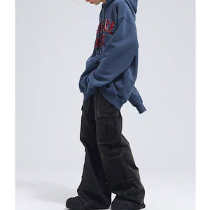 High Quality Oem Heavyweight Long Sleeve Rib <b>Pullover</b> Plus Size Embroidery Patched Cotton Fleece <b>Man</b> Hoodie - Product Image 4