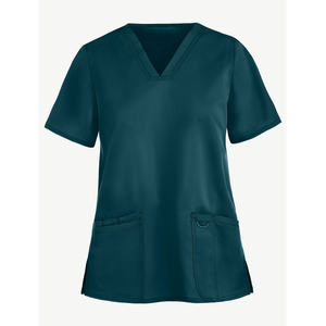 Conjuntos médicos de alta calidad para mujer, camisa con cuello en V elástica de 4 vías, pantalón para correr, logotipo personalizado, diseño de tallas, conjuntos médicos de bajo precio al por mayor - Product Image 4