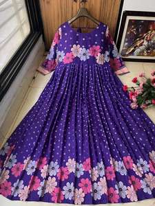 Venta al por mayor diseñador Georgette con negro pesado bordado Anarkali vestido con Sharara y Dupatta conjunto listo para usar Anarkali vestido - Product Image 5