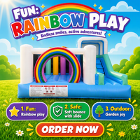 Château gonflable commercial en PVC pour enfants, double couture, avec toboggan et obstacles, idéal pour la location événementielle (4-6 personnes)